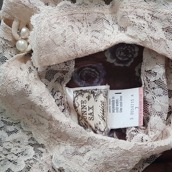 Vintage Gunne Sax Prairie floral lace midi dress,7 - Picture 4 of 11